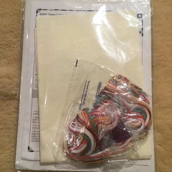 Vintage Bucilla Santa Collage Christmas stocking cross stitch kit - Picture 6 of 6